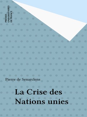 cover image of La Crise des Nations unies